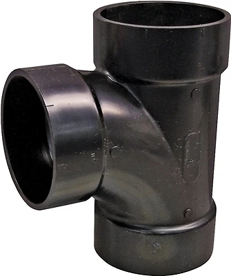 2 Inch Abs Sanitary Tee - Hub Connection - Model 102152lbc - Durable Black Construction