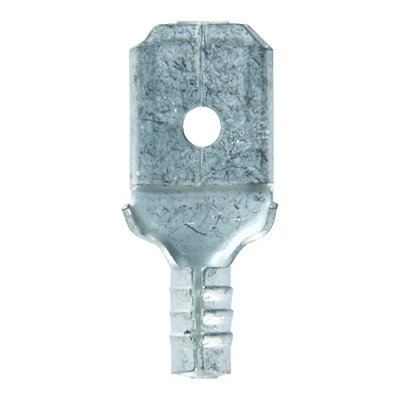22-18 Ga. Uninsulated Male Disconnect Terminals Silver 5 Pk, 0.250 In Tab Size