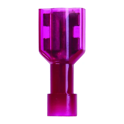 22-18 Ga. Insulated Wire Female Disconnect Red 5 Pk, Nylon Insulation, 0.250 In Tab