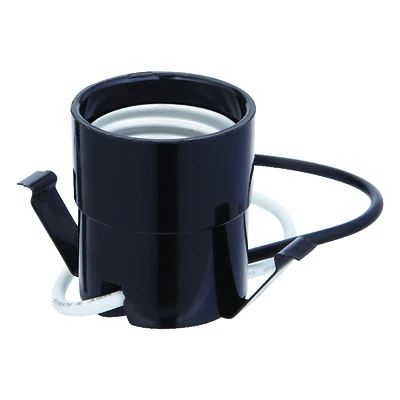 Phenolic Medium Base Snap-in Socket 1 Pk, 660w, 250v, 18 Awg Wire Terminals, Model 60539