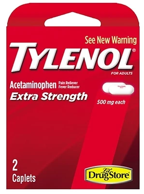 Tylenol 97472 Extra Strength Acetaminophen Caplets, 500 Mg, 4 Ct