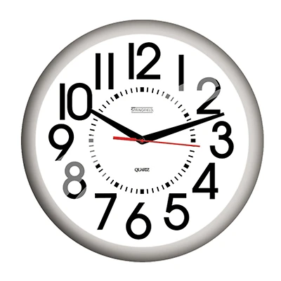 Taylor 6760 Quartz Wall Clock, White, 13.25 In. Round