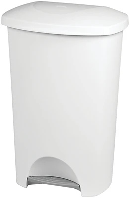 11 Gallon White Polypropylene Step-on Locking Wastebasket Model 10968004