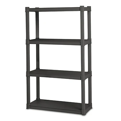 Sterilite 01643V01 4-Shelf Plastic Shelving Unit, Gray, 57 In. H