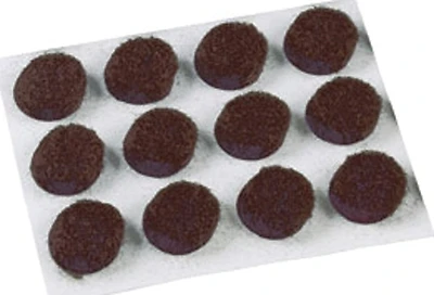 Shepherd 9958 Felt Self-Adhesive Furniture Pads, 1/2 In. Brown, 24-Pack