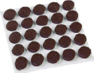 Shepherd 75 Pk Self Adhesive Brown Round Felt Pads, 3/8 In. Diameter, Model 9949