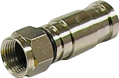 GB GDC-6CM RG-6 Compression Coaxial Connectors, Nickel-Plated, 4-Pack