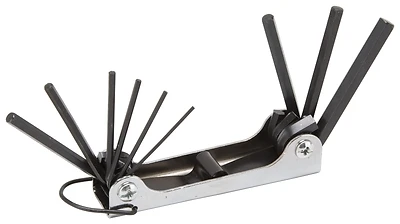 Vulcan TW-001-45M Fold-Up Hex Key Set, Chrome Vanadium Steel, 9-Piece