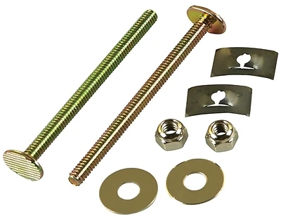 Toilet Bolts Set Gold Steel Universal 3-1/2 Inch With Washers