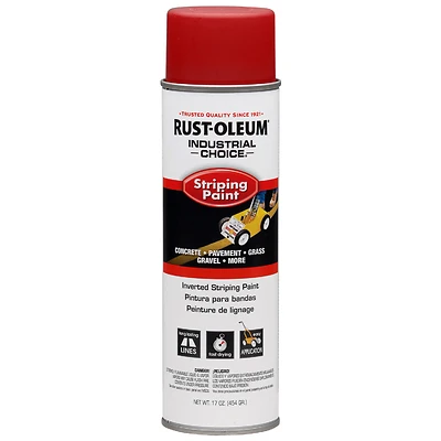 Rust-Oleum Industrial Choice 1665838 Inverted Striping Paint, Red, 18 Oz
