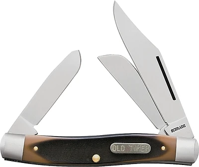 Schrade 8OT Old Timer Folding Pocket Knife, 3-Blade, 3 In. Stainless Steel