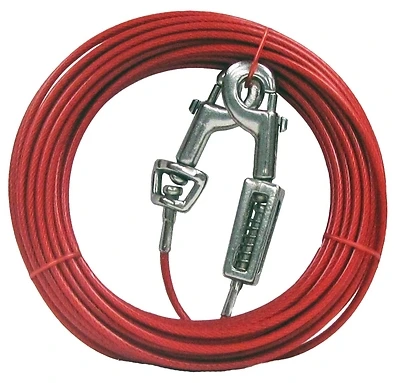 Boss Pet PDQ Q3540SPG99 Vinyl Coated Cable Dog Tie-Out, 40 Ft, Large Dogs up to 60 Lb