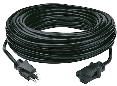 PowerZone OR532735 Outdoor Extension Cord, 14/3 SJTOW, 100 Ft, Black