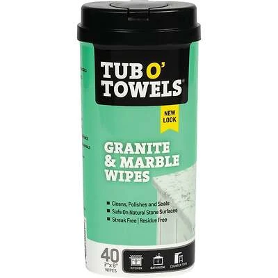Heavy Duty Granite And Marble Cleaning Wipes 40 Count, 7 In. W X 8 In. L