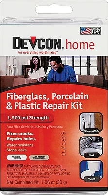 Devcon 90217 Porcelain, Fiberglass & Plastic Repair Kit, 1.06 Oz