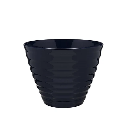 Beehive 16 In. Dia Navy Resin Planter With Saucer, Round Design