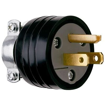Pass & Seymour 15A 125V Black Residential Grade Plug