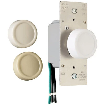 Pass & Seymour 600-Watt Ivory Maximum Single Pole Rotary Power Dimmer Switch