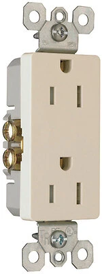 Pass & Seymour Decorator Tamper-Resistant Receptacle, Light Almond