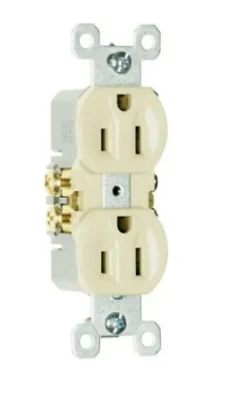 Pass & Seymour Standard Duplex Outlet, 15-Amp, 125-Volt, Ivory