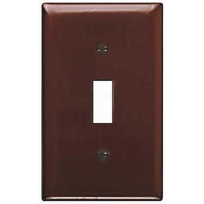Pass & Seymour Wall Plate, 1-Gang, 1-Toggle, Nylon, Brown