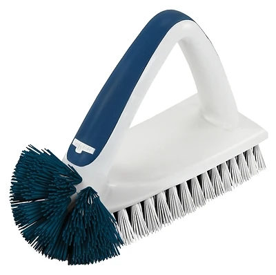 2-in-1 Bath & Tile Brush With Blue Bristles And True Grip Handle