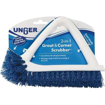 2-in-1 Grout & Corner Scrubber Brush With V-shaped Bristles