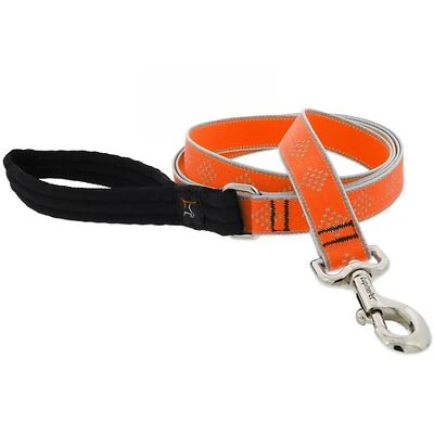Lupine 48359 Dog Leash, Reflective Orange Diamond Pattern, 1-In. x 6-Ft.