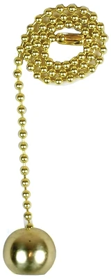 Jandorf 60314 Lamp Pull Chain, Solid Brass Ball, 12-Inch