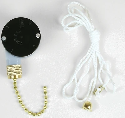 Jandorf 60306 Pull Chain Switch, 8 Wires, 2-Speeds, 250V 3A