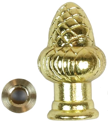 Jandorf 60104 Lamp Finial, Acorn, Brass Finish, 1.5-In.