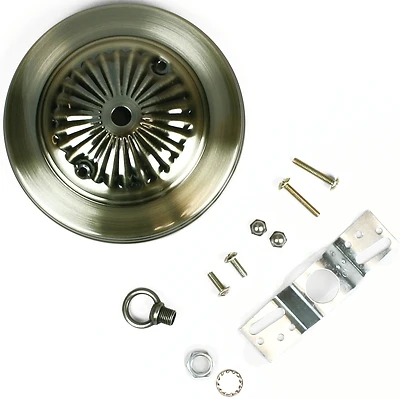 Jandorf 60215 Traditional Canopy Kit, 7/16-In. Center Hole, Antique Brass, 5-In.