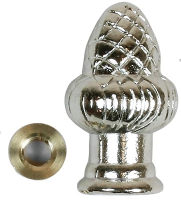Jandorf 60105 Lamp Finial, Acorn, Nickel Finish, 1.5-In.
