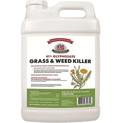 Grass & Weed Killer, 41% Glyphosate, 2.5-Gallons