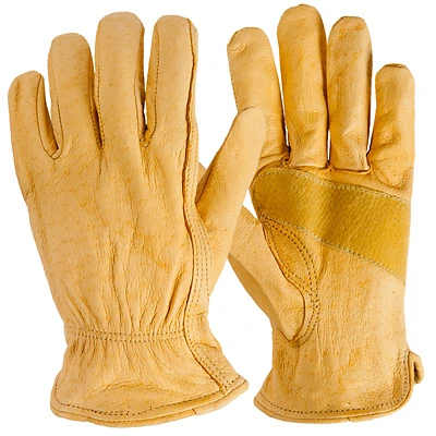 Leather Work Gloves, Premium Cowhide, Men's Medium
