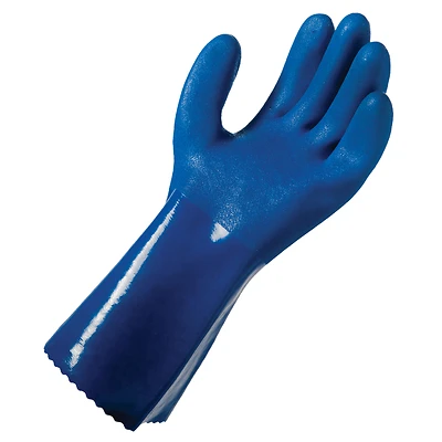 Grease Monkey PVC Chemical Gloves, Long Cuff, Blue, Men's L