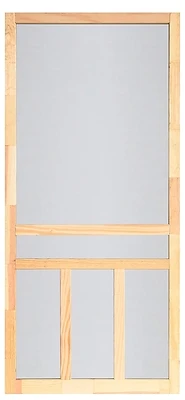 Creekside 32 In. W X 80 In. H Natural Fingerjoint Wood T-bar Screen Door