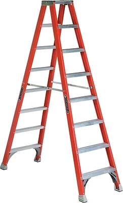 8-Ft. Twin Ladder, Fiberglass, Type-IA 300-Lb. Duty Rating