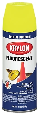 11 Oz. Fluorescent Spray Paint In Lemon Yellow - Maximum Visibility