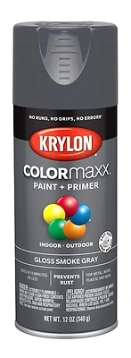 COLORmaxx Spray Paint + Primer, Gloss Smoke Gray, 12-oz.