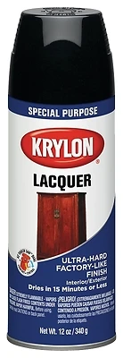 Krylon K07030777 Gloss Black Spray Lacquer, Fast Dry, 12 Oz.