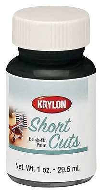 Krylon Short Cuts Brush-On Hobby Paint, Black High Gloss, 1 Fl. Oz.