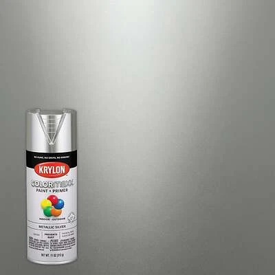COLORmaxx Spray Paint + Primer, Metallic Silver, 12-oz.