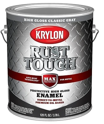 Rust Tough Oil-based Gloss Rust Control Enamel, Gray, 1 Gallon