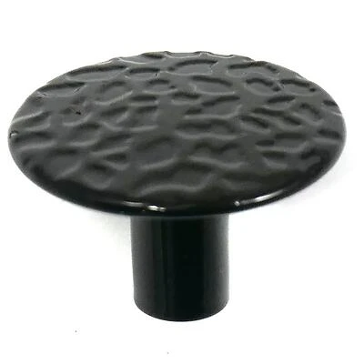 Colonial Round 1-1/16 In. Dia. Black Cabinet Knob With 1 Screw, Model 21414
