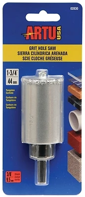 1-3/4 In. Tungsten Carbide Grit Hole Saw With Arbor And Pilot Bit