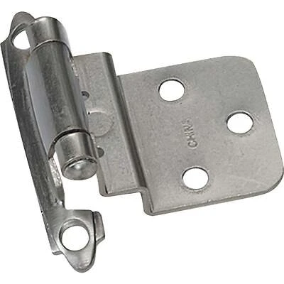 Satin Nickel 3/8 In. Self-closing Inset Hinge, 2-pack, Steel, Model 28639