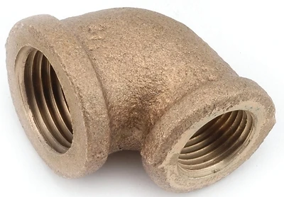 Red Brass Threaded Reducing Elbow, 90-Degree, Lead Free, 1/2 x 3/8 In.