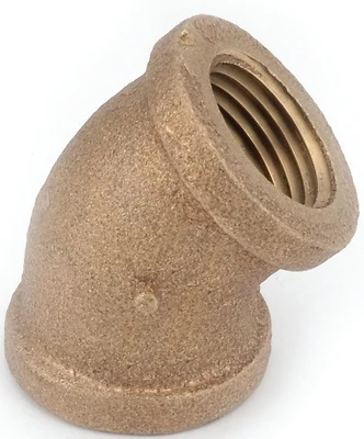 Rough Brass Threaded Cast Elbow, 45-Degree, Lead Free, 3/8 In.