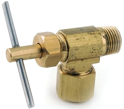 Anderson Metals 759103-0402 Straight Needle Shut-Off Valve, 1/4 In. Compression x 1/8 In. MIP